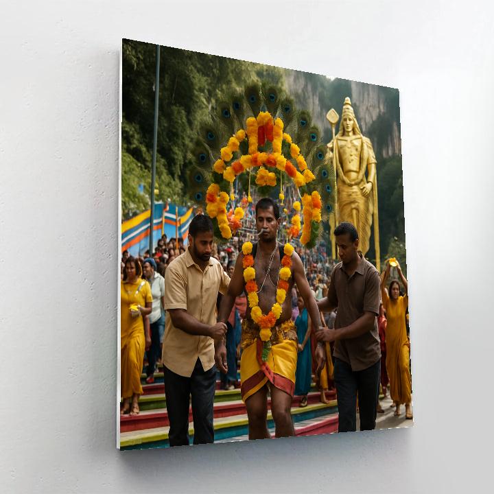 Thaipusam Kavadi Bearer At Batu Caves Numbered painting kits