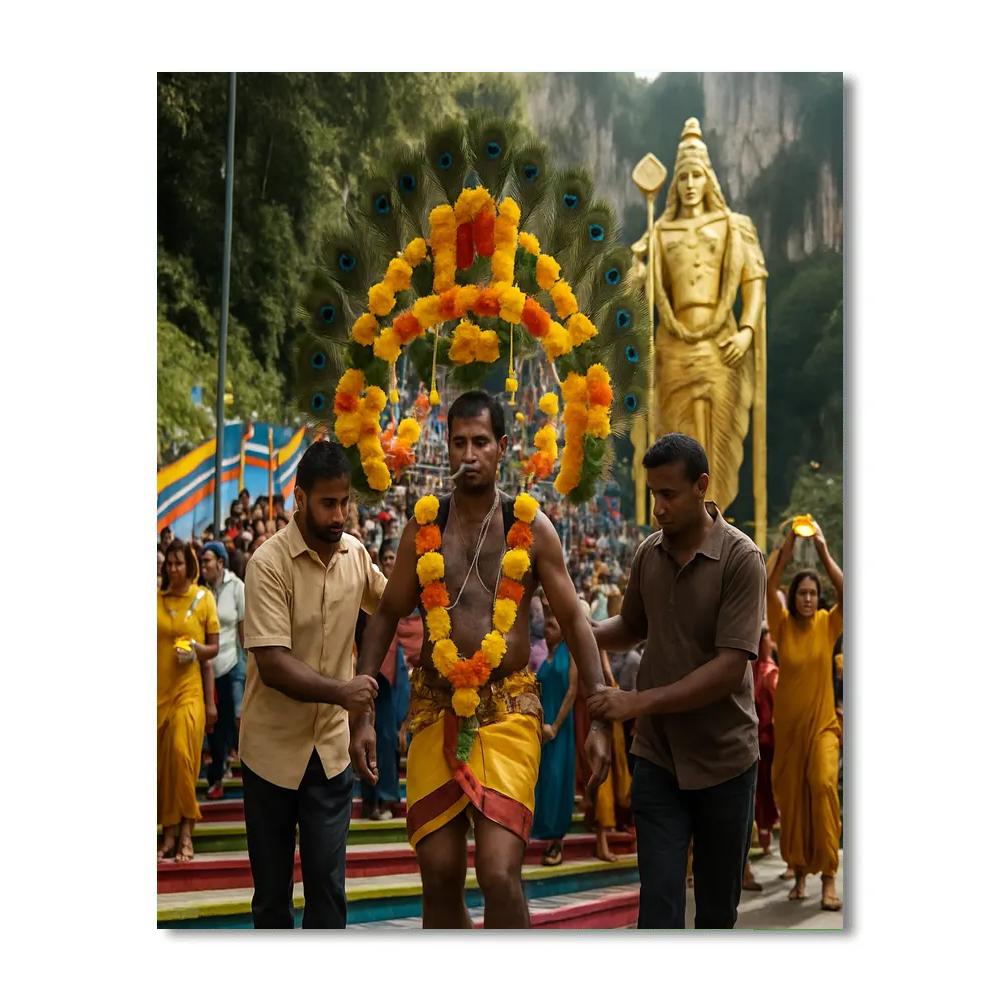 Thaipusam Kavadi Bearer At Batu Caves Numbered painting kits