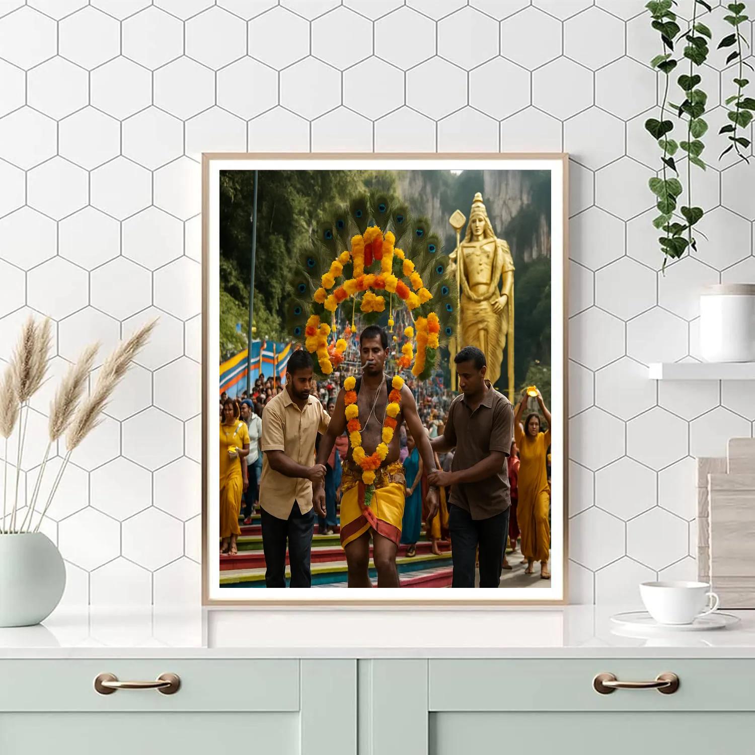 Thaipusam Kavadi Bearer At Batu Caves Numbered painting kits
