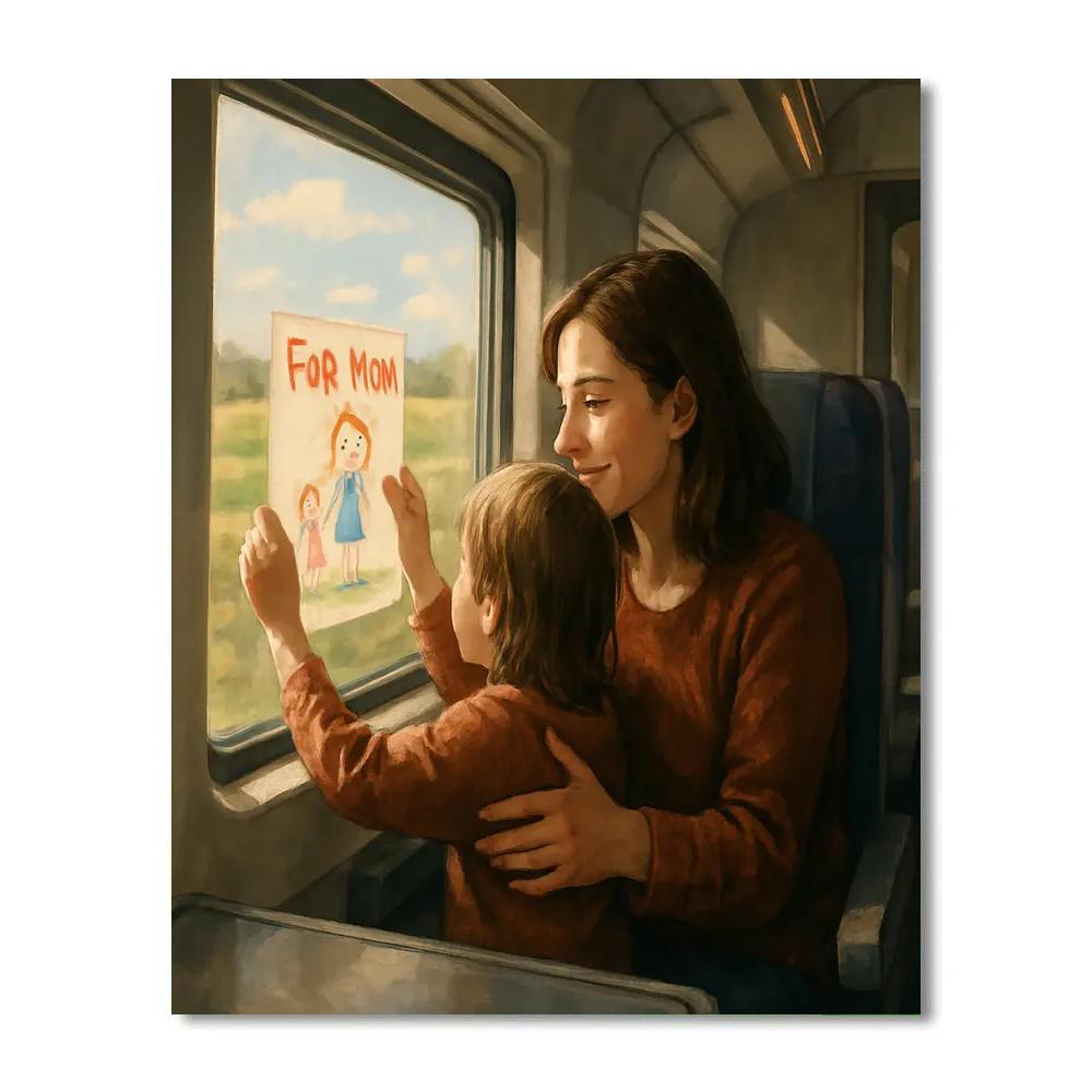 Mothers Day Train Ride Adventure Painting by numbers kit