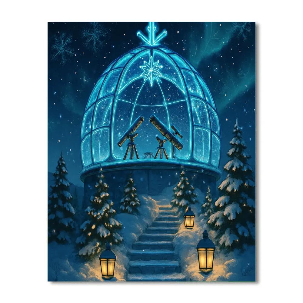 Snowflake Observatory Dome paint by color