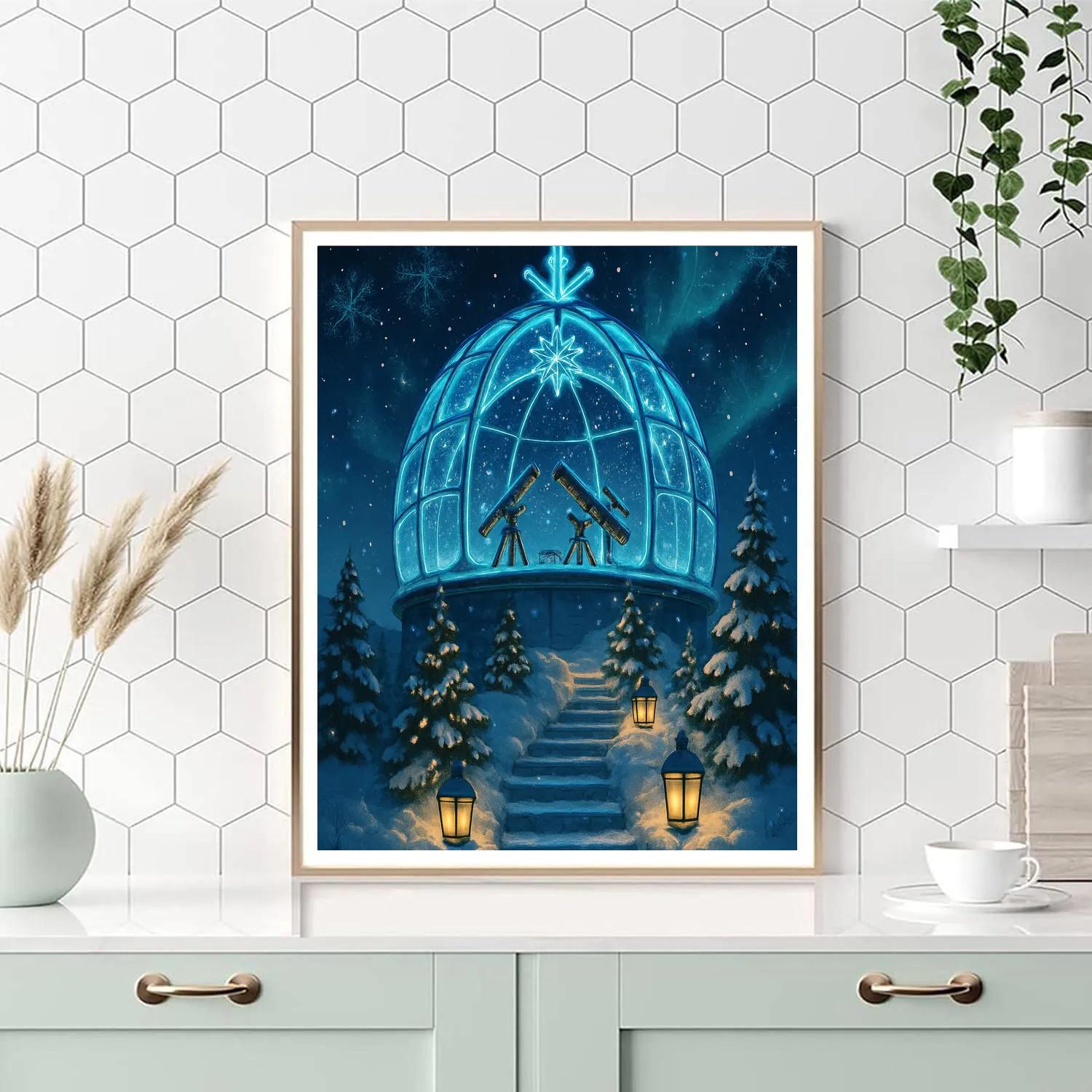 Snowflake Observatory Dome paint by color