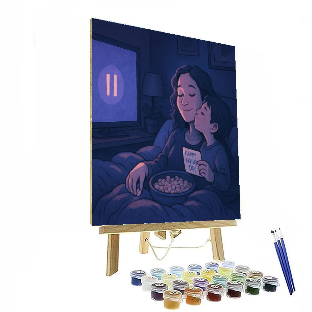 Mothers Day Pillow Fort Movie Night Number painting
