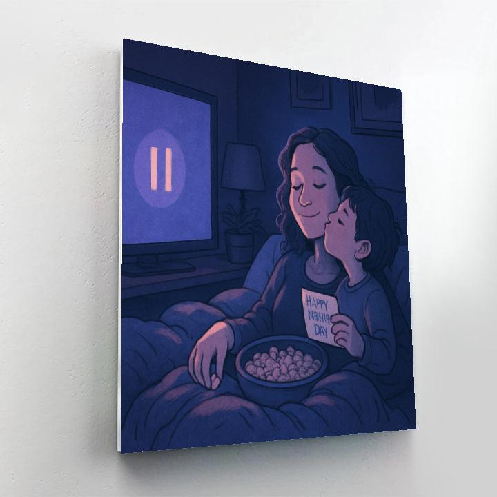 Mothers Day Pillow Fort Movie Night Number painting