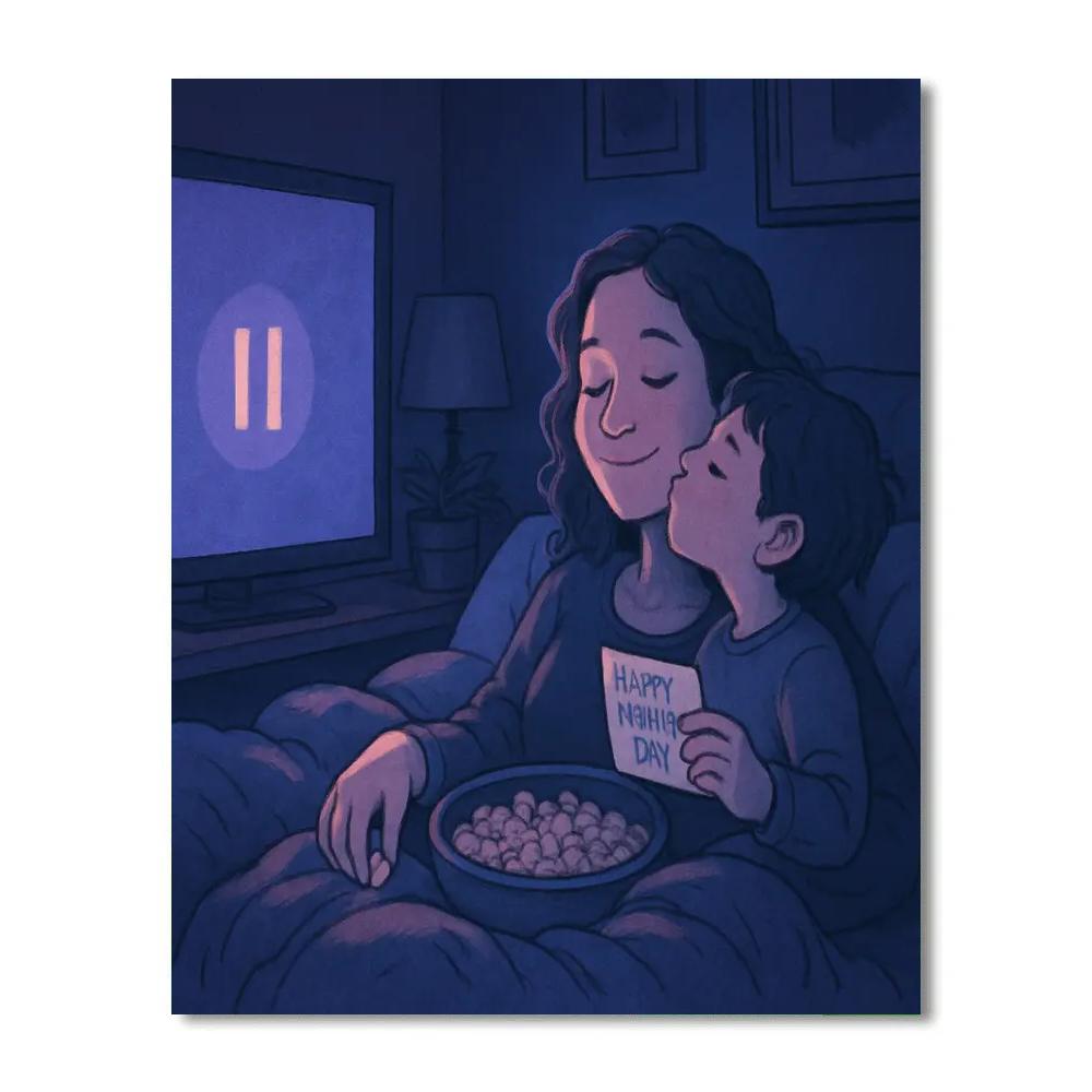 Mothers Day Pillow Fort Movie Night Number painting