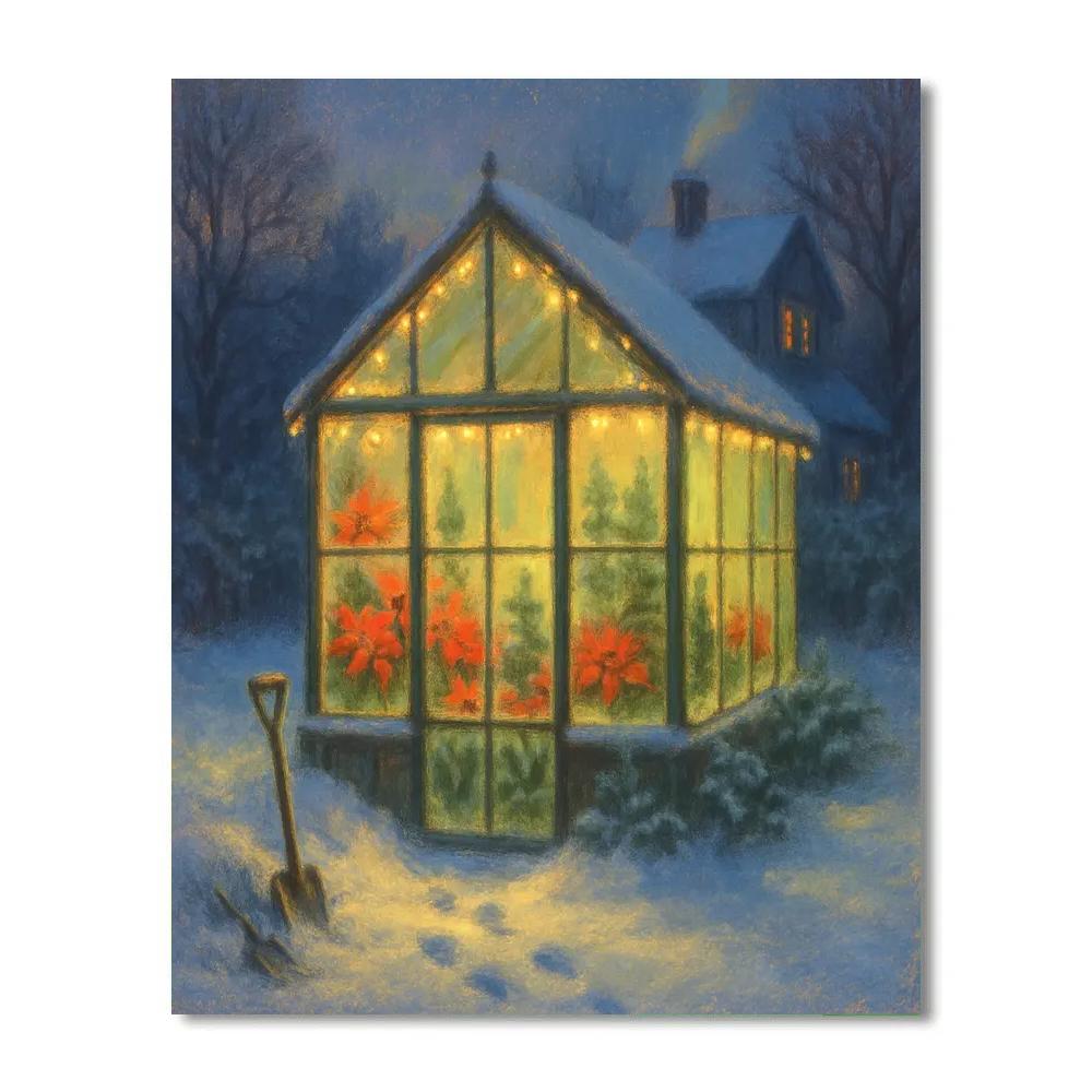 Christmas Greenhouse Sanctuary Paint by numbers art