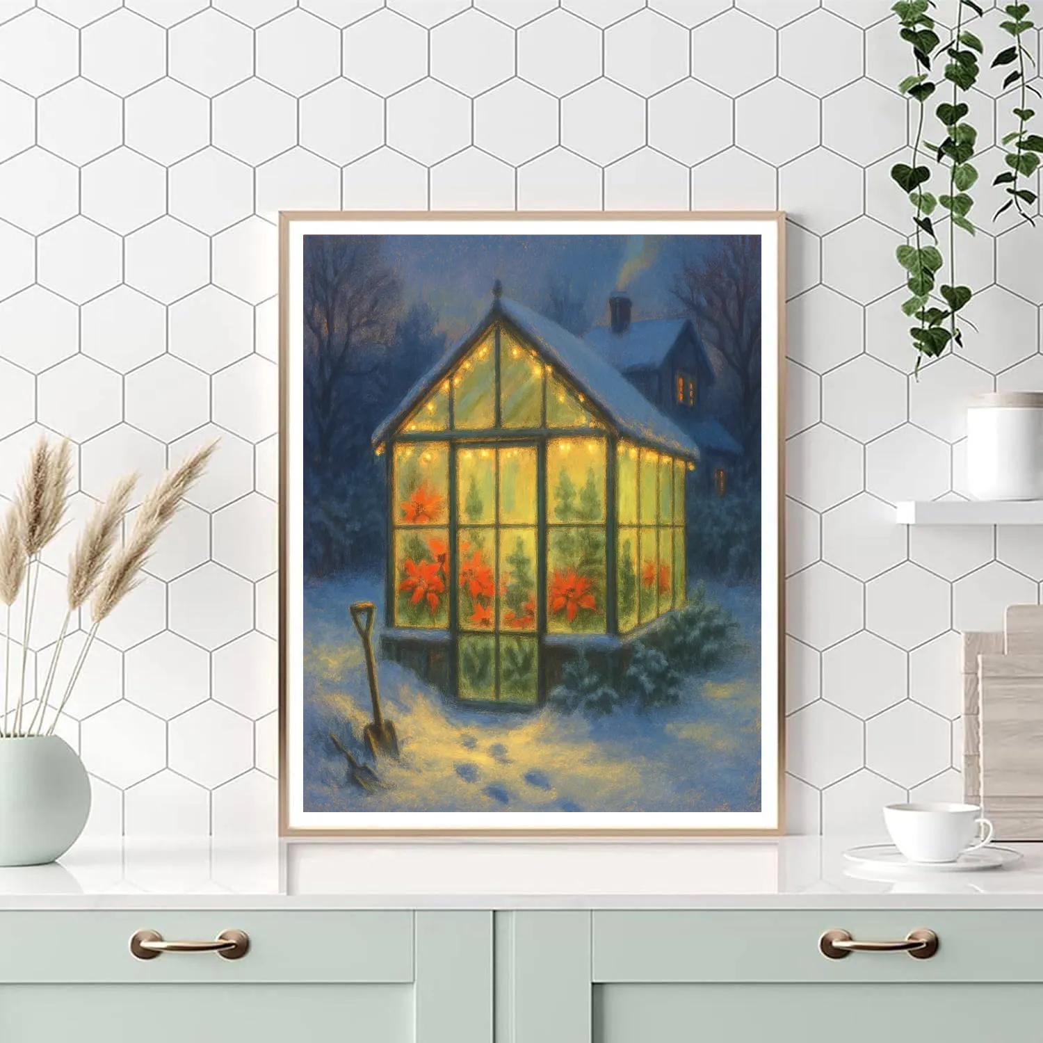 Christmas Greenhouse Sanctuary Paint by numbers art