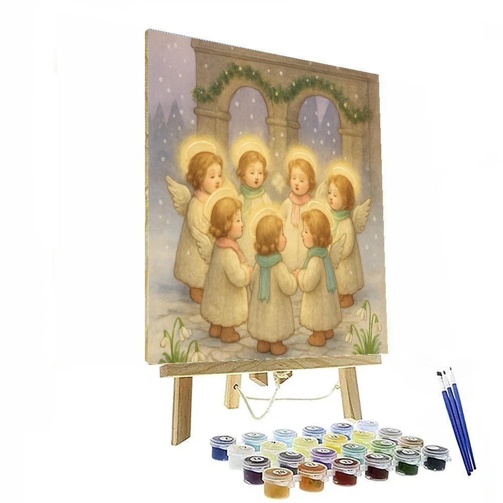 Snowy Choir Of Little Angels Paint by numbers kits