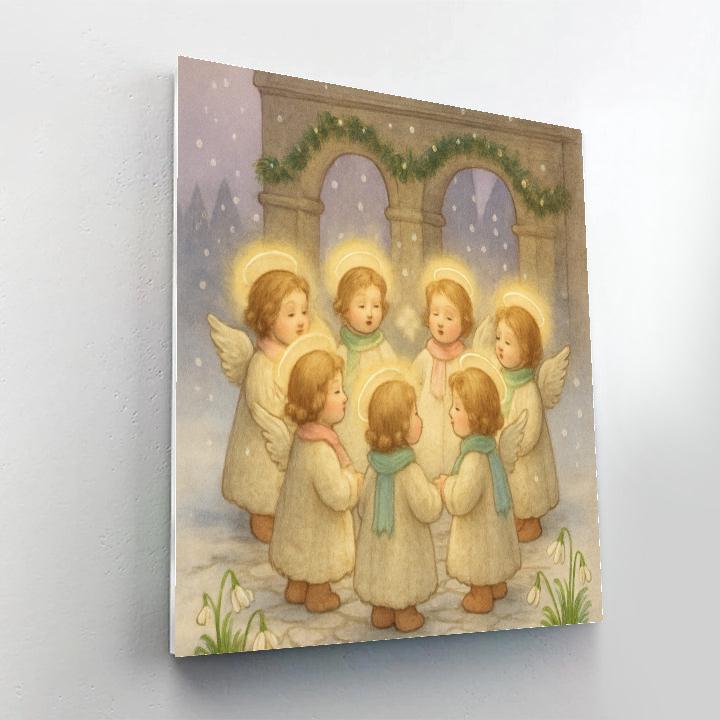 Snowy Choir Of Little Angels Paint by numbers kits