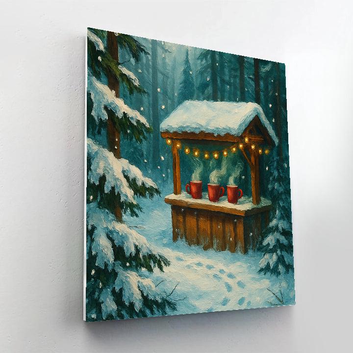 Winter Forest Hot Chocolate Stand Paint by numbers kits
