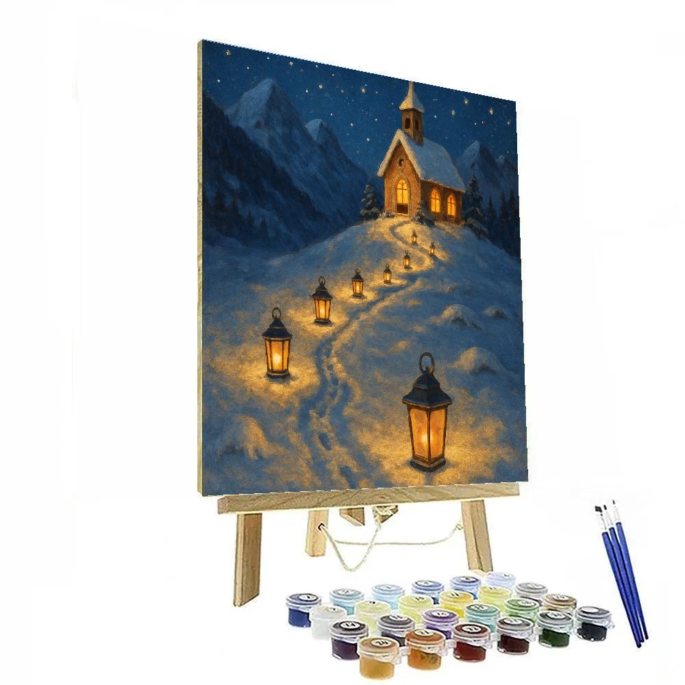 Lantern Path To The Mountain Chapel Numbered painting kits
