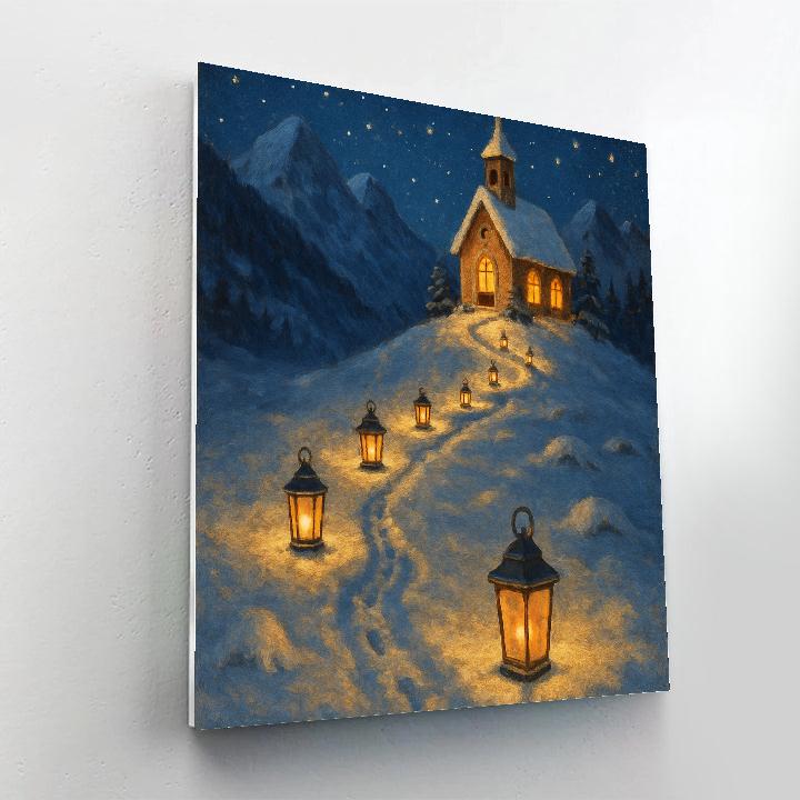 Lantern Path To The Mountain Chapel Numbered painting kits