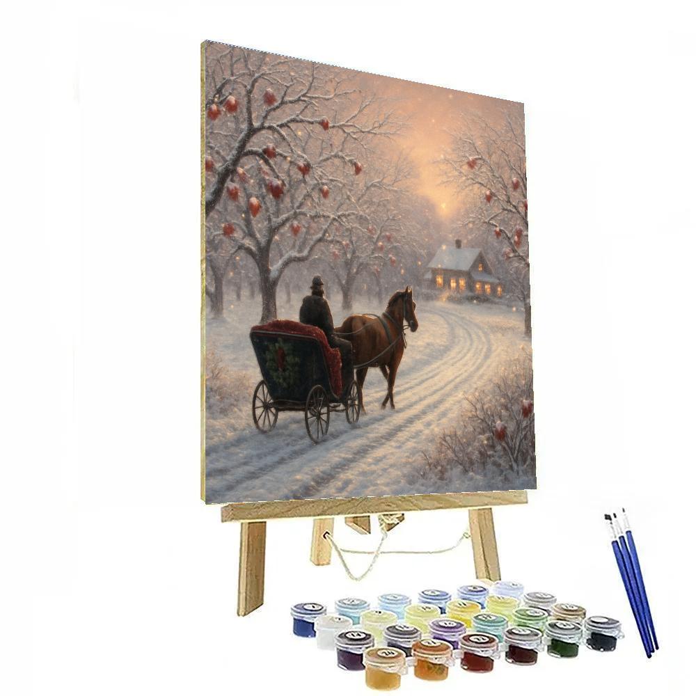 Carriage Ride Through Frosted Orchard paint by color
