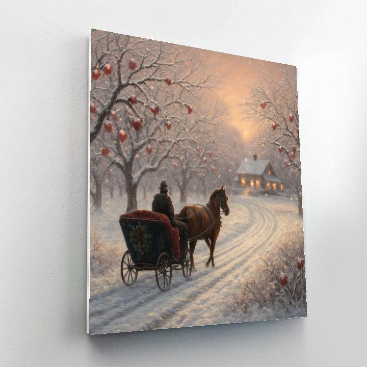Carriage Ride Through Frosted Orchard paint by color