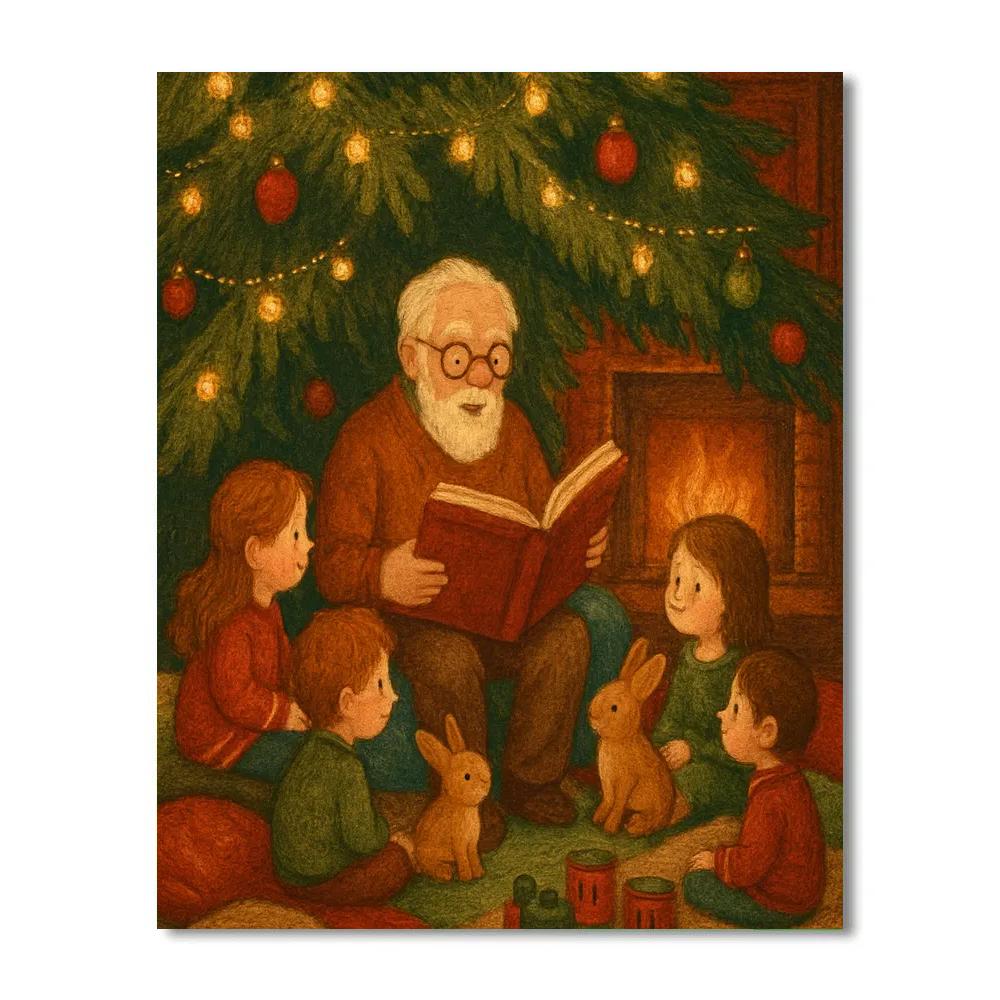 Holiday Story Time Under The Tree paint by numbers