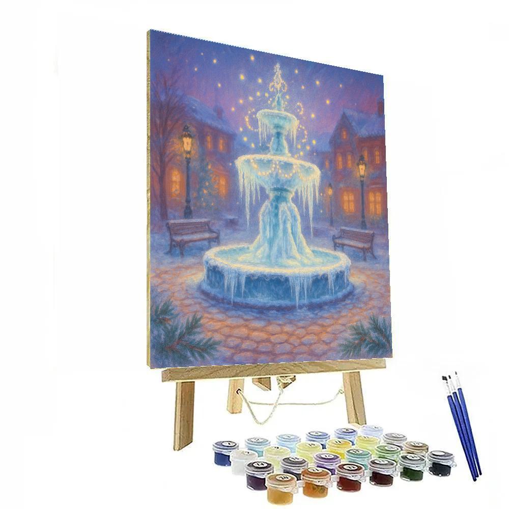 Frozen Fountain With Dancing Lights Numbered painting kits