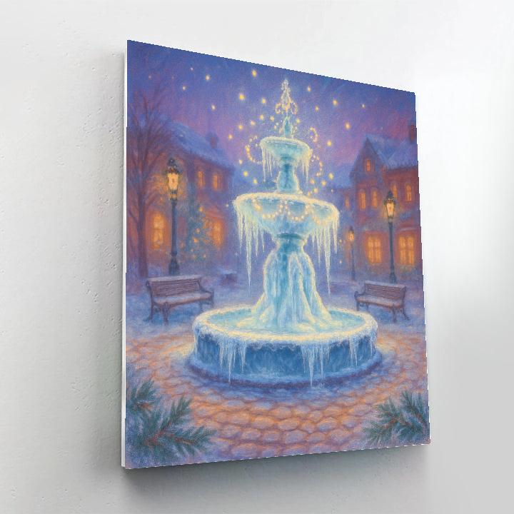 Frozen Fountain With Dancing Lights Numbered painting kits