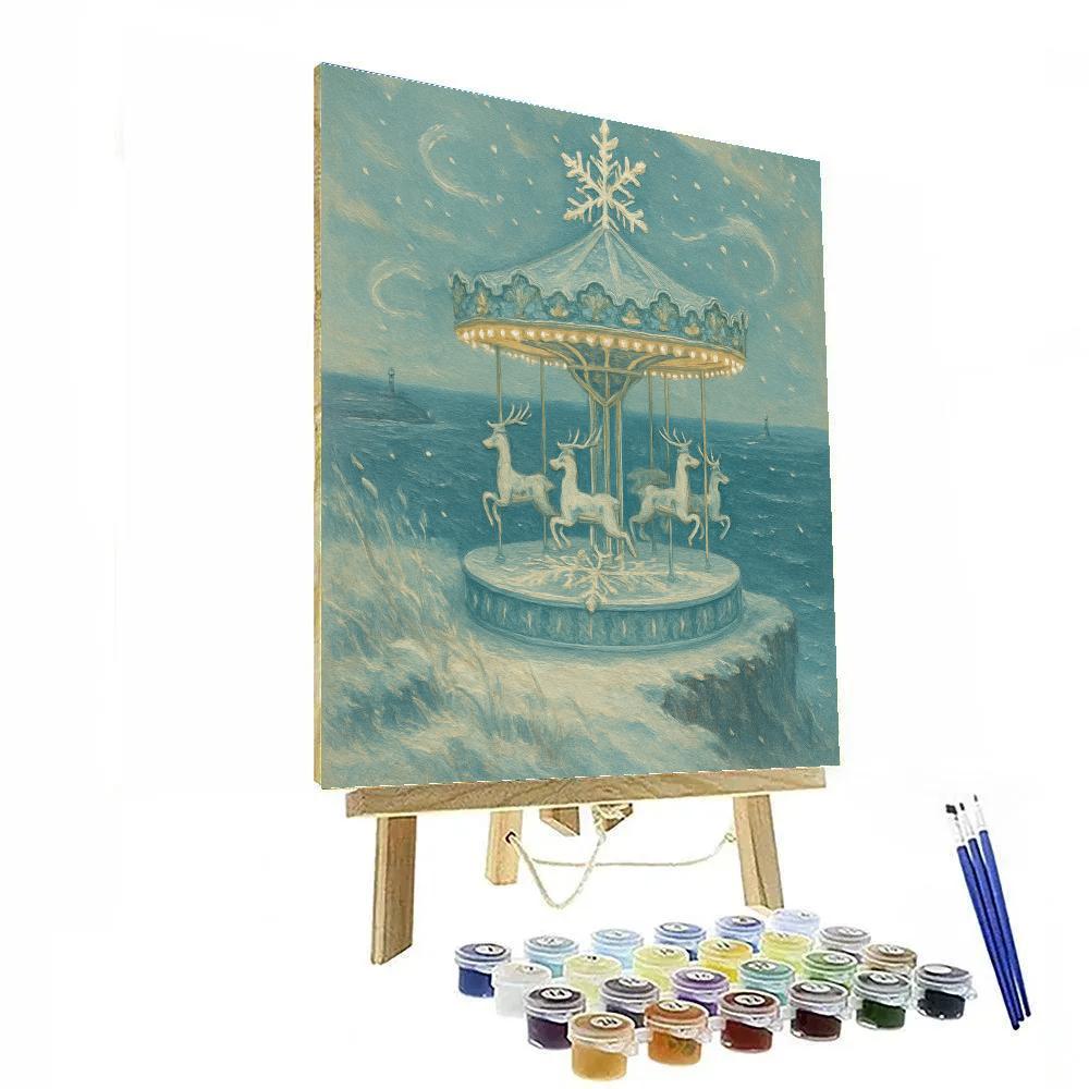Snowflake Carousel Over The Sea Cliffs Numbered painting kits