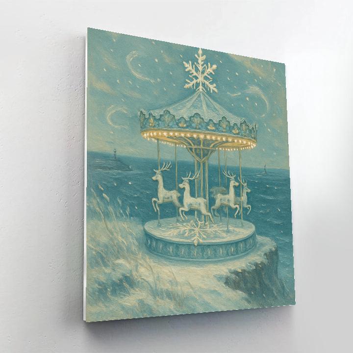 Snowflake Carousel Over The Sea Cliffs Numbered painting kits