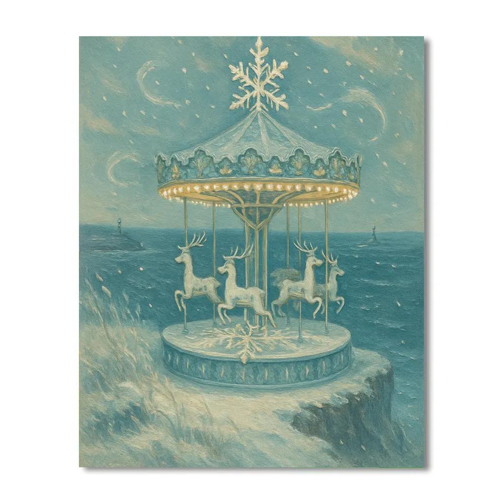 Snowflake Carousel Over The Sea Cliffs Numbered painting kits