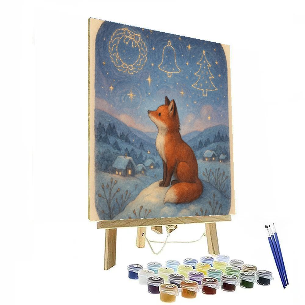 Winter Stargazer Fox On The Hill Number painting