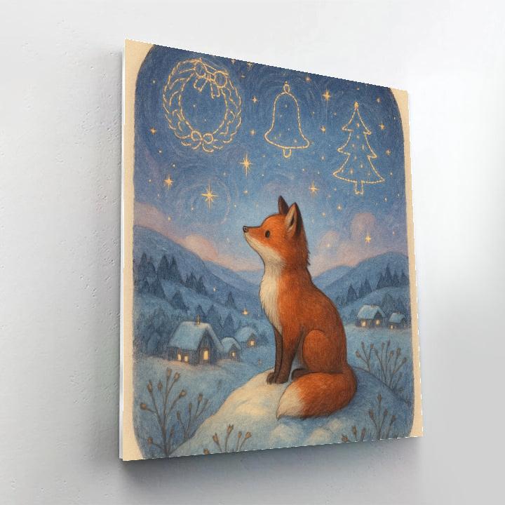 Winter Stargazer Fox On The Hill Number painting
