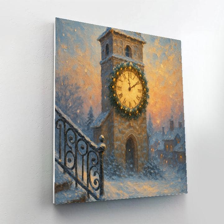 Snowbound Clocktower At First Light DIY paint by numbers