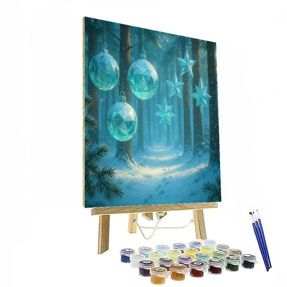 Northern Forest Crystal Ornament Grove paint by color