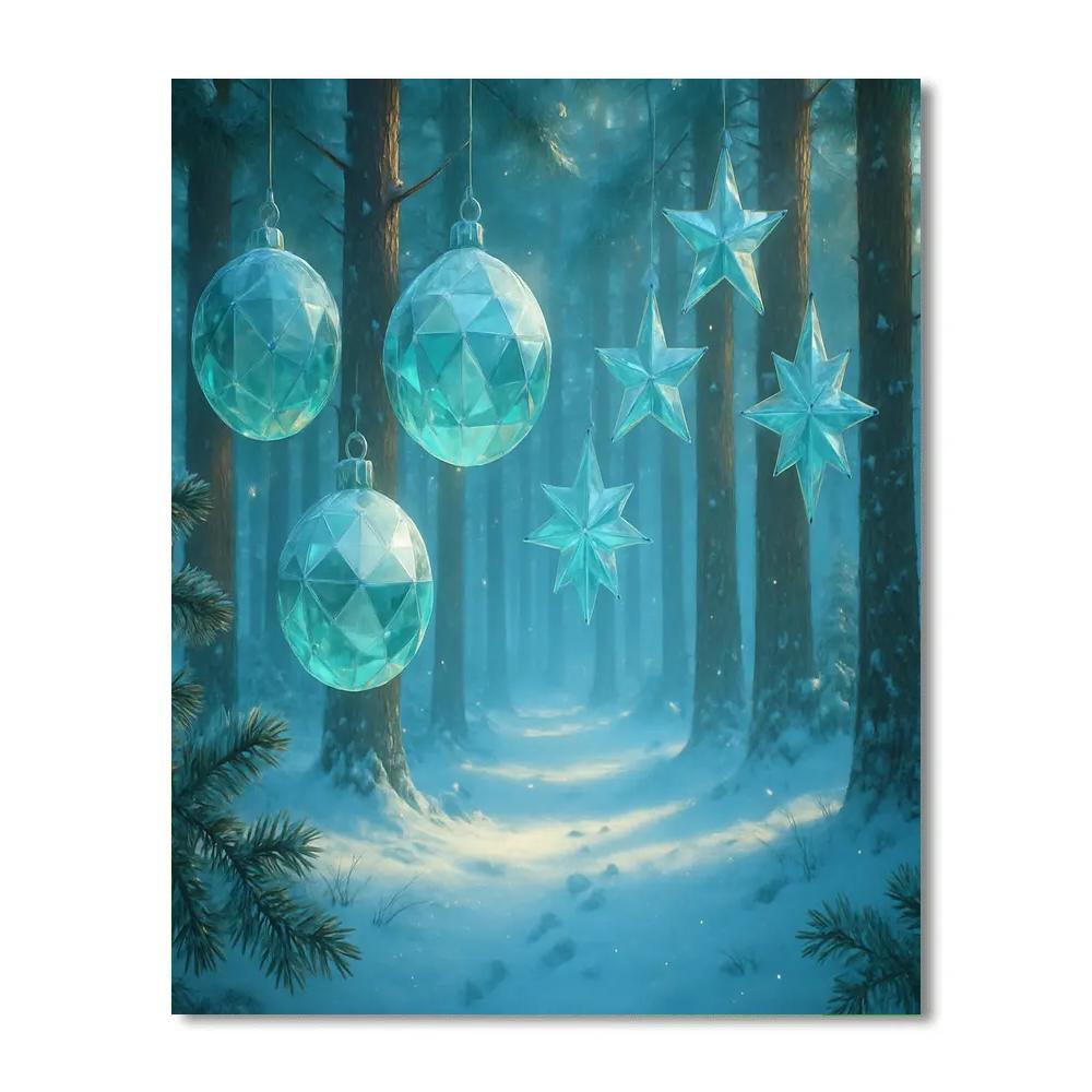 Northern Forest Crystal Ornament Grove paint by color