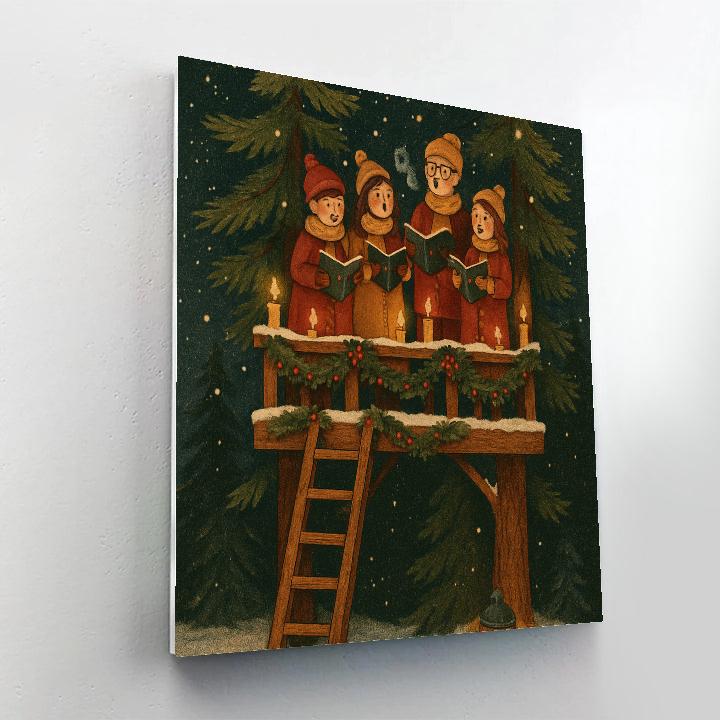 Snowy Choir Loft In The Pines paint by numbers