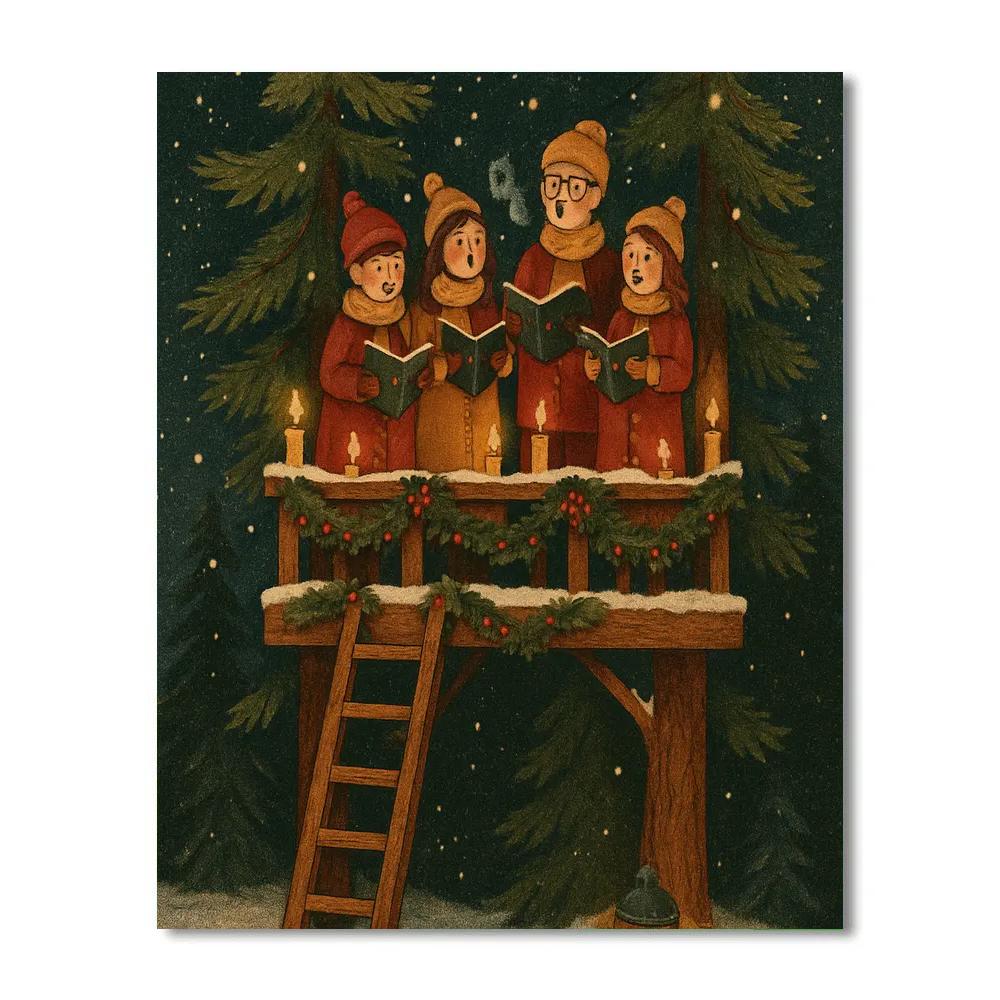 Snowy Choir Loft In The Pines paint by numbers