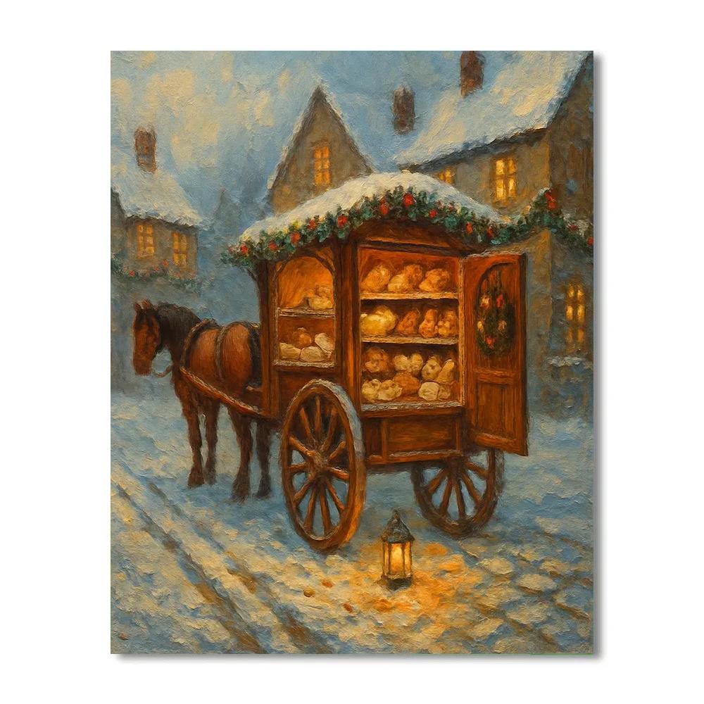 Midwinter Bakery Carriage In The Lane DIY paint by numbers