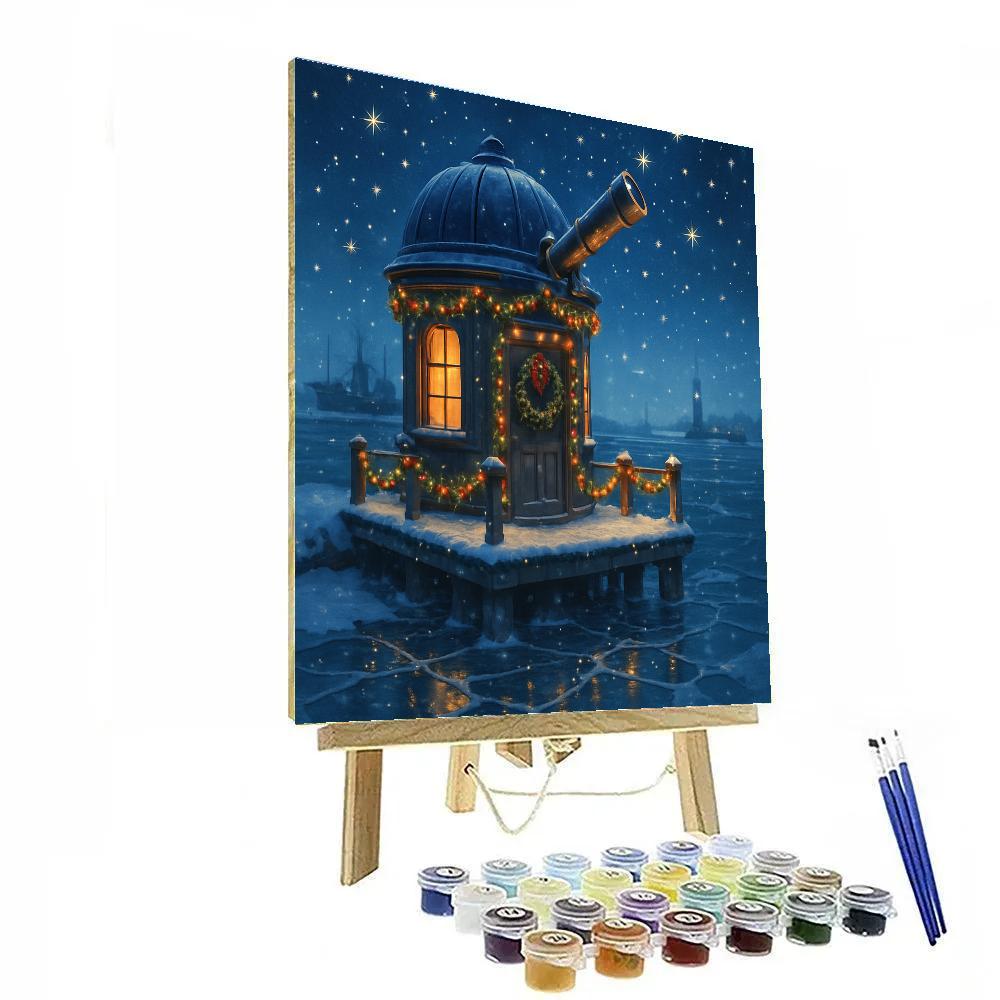 Holiday Observatory On The Frozen Docks painting number kit