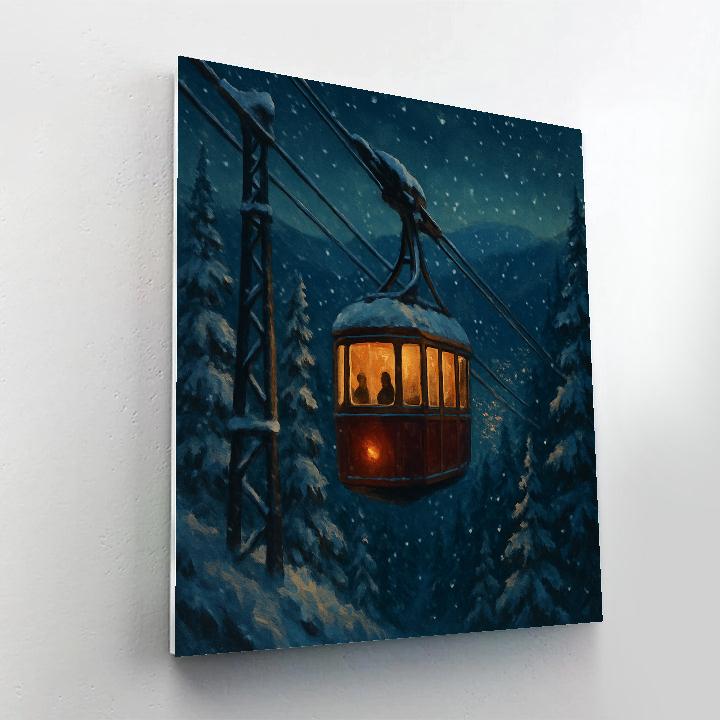 Christmas Night On The Mountain Tramway Numbered painting kits