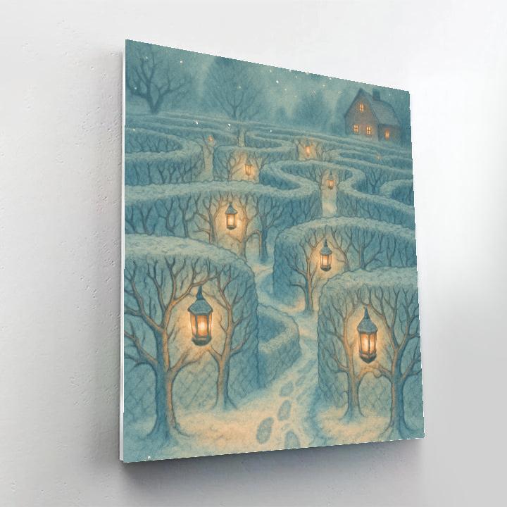 Christmas Eve Lanterns In The Orchard Maze paint by color