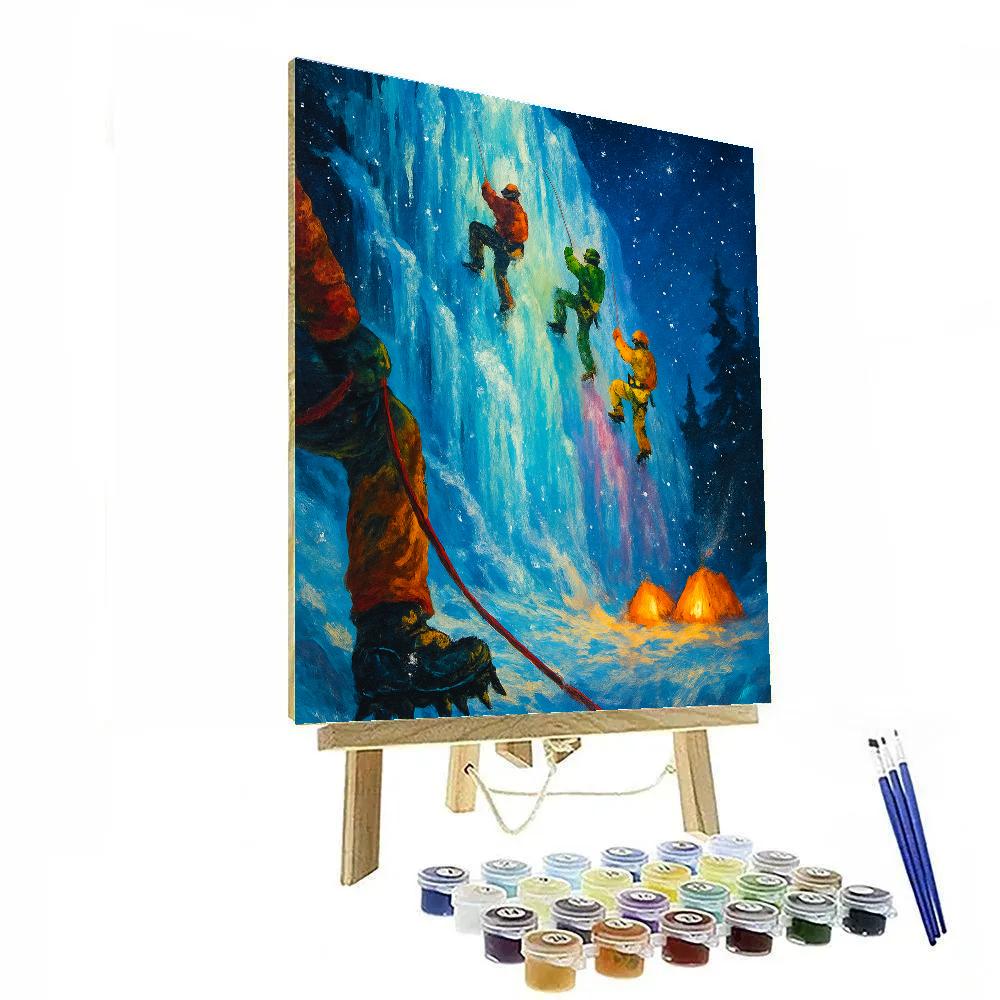 Frozen Waterfall Ice Climbing Festival Paint by numbers art