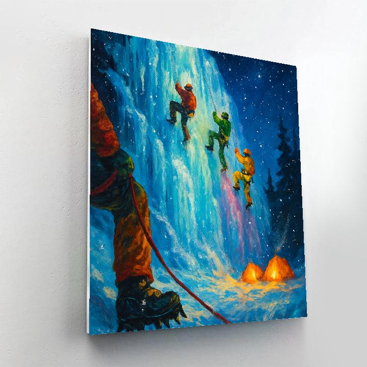 Frozen Waterfall Ice Climbing Festival Paint by numbers art