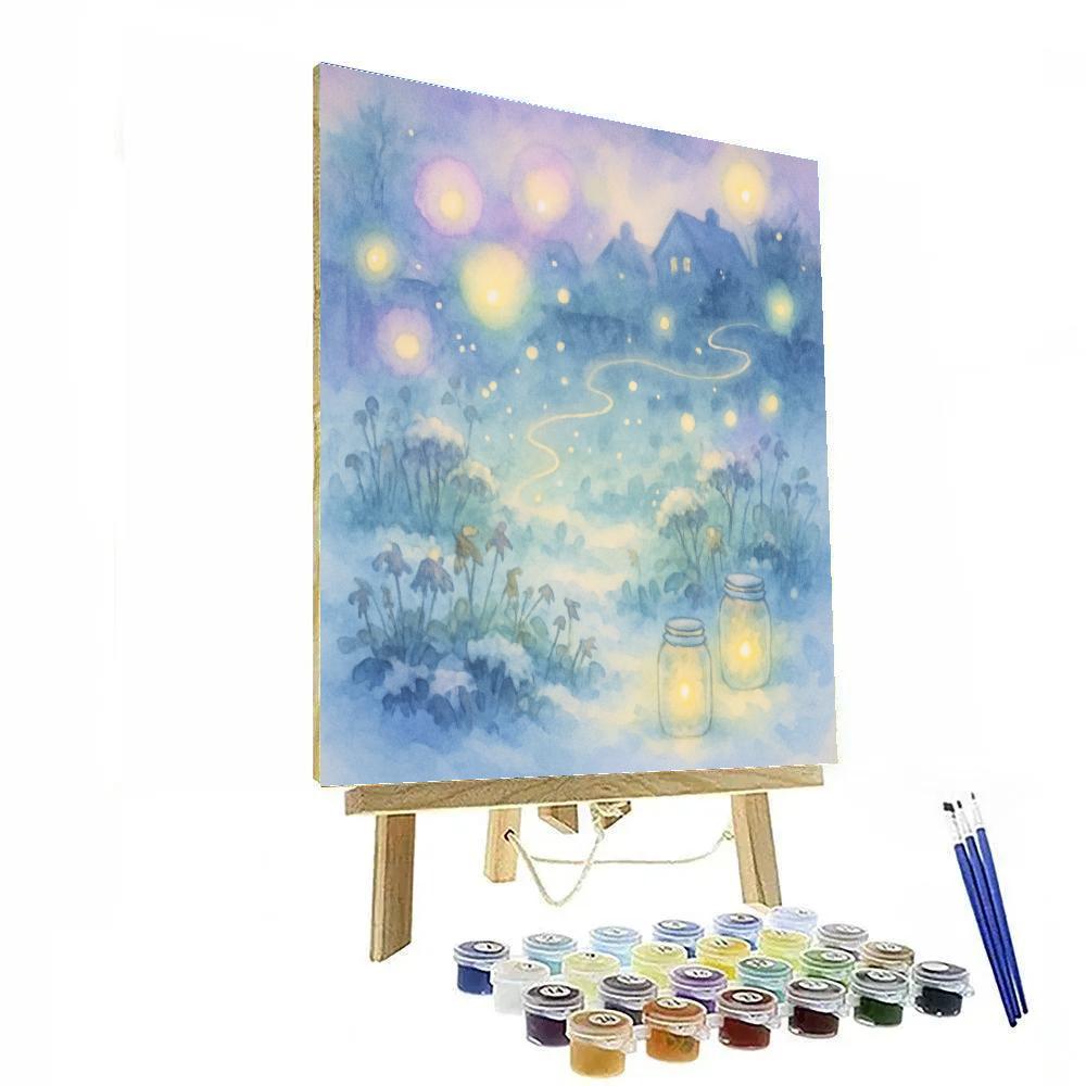 Christmas Firefly Garden Under Snow Paint by numbers art