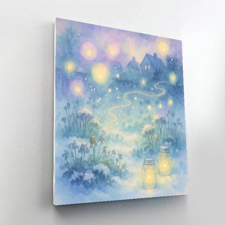 Christmas Firefly Garden Under Snow Paint by numbers art