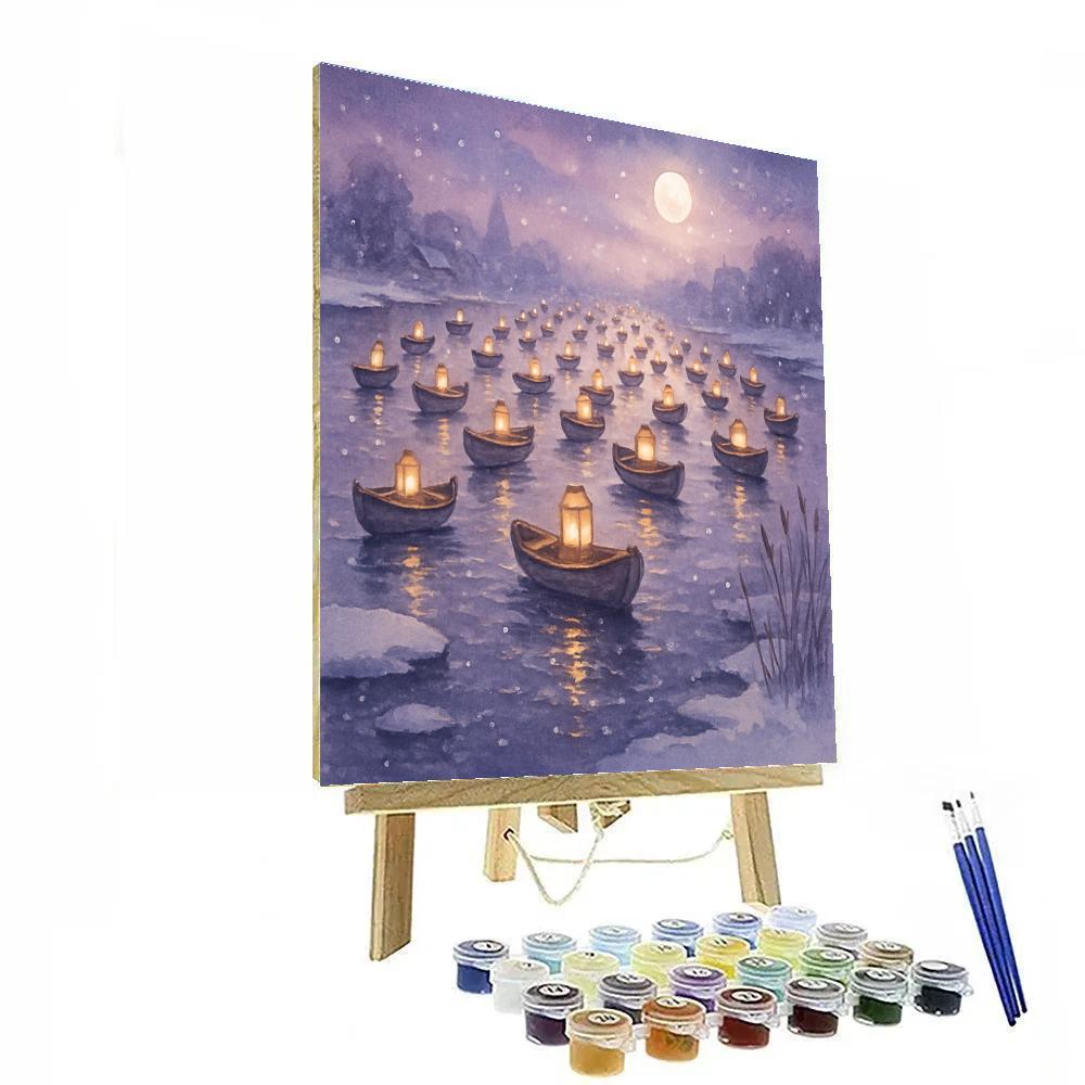 Midwinter Lantern Boat Procession paint by color