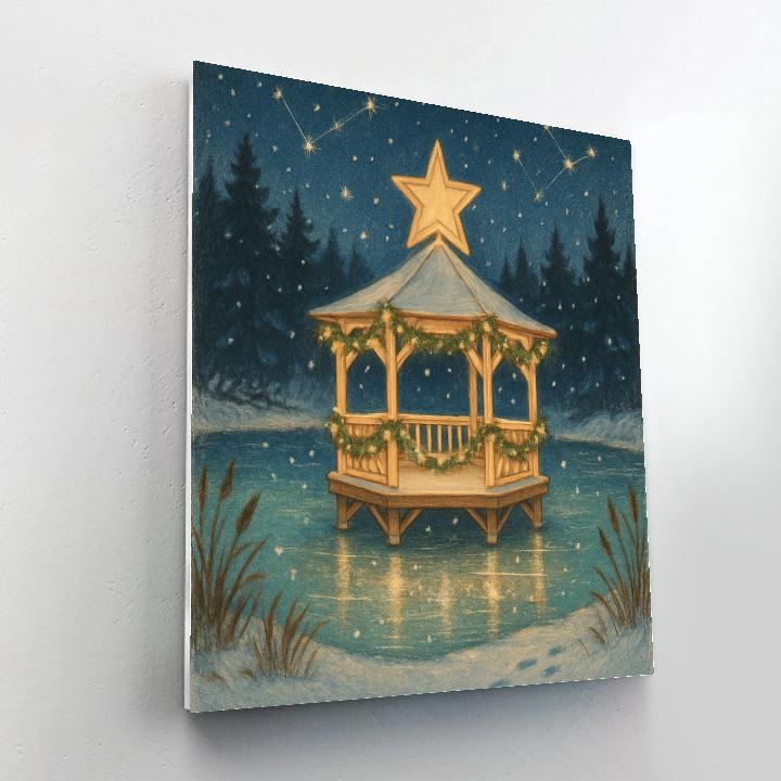 Holiday Star Gazebo On The Frozen Pond DIY paint by numbers