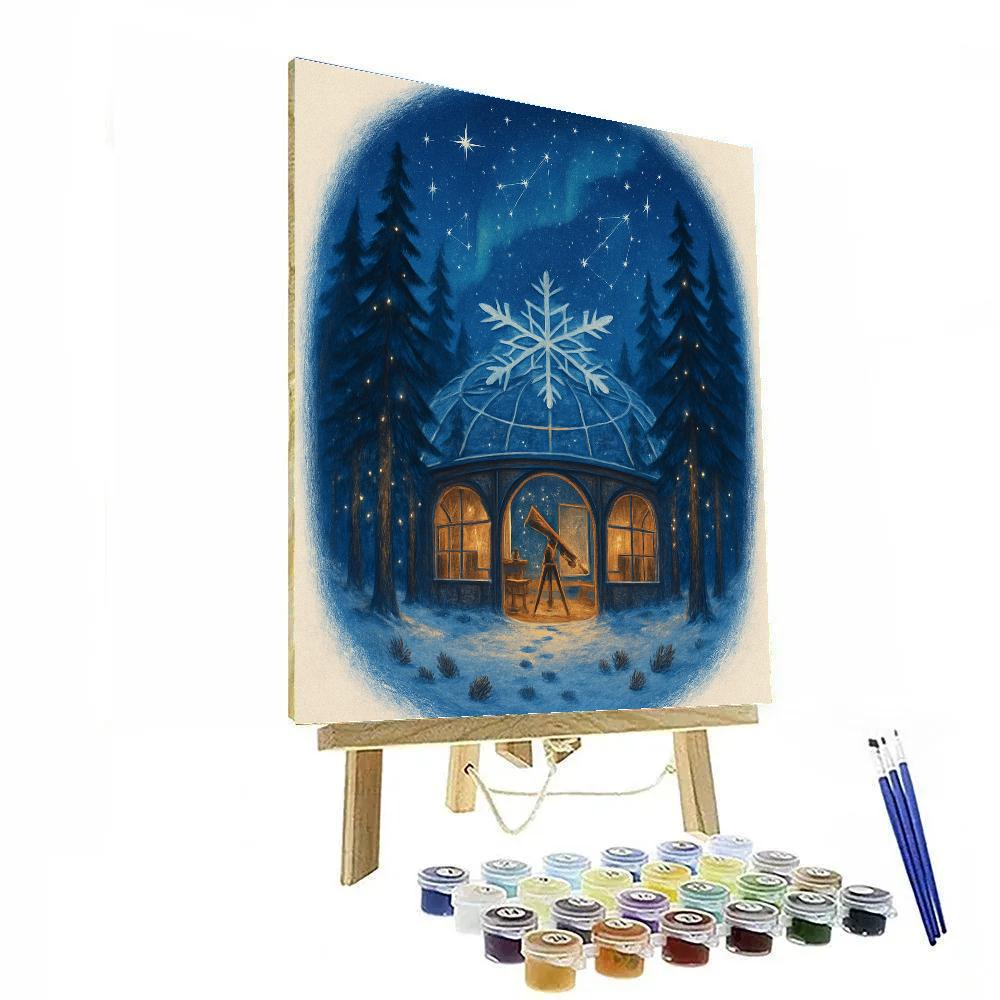Snowflake Observatory Tree Circle DIY paint by numbers