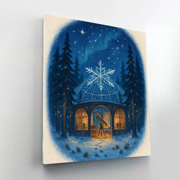 Snowflake Observatory Tree Circle DIY paint by numbers