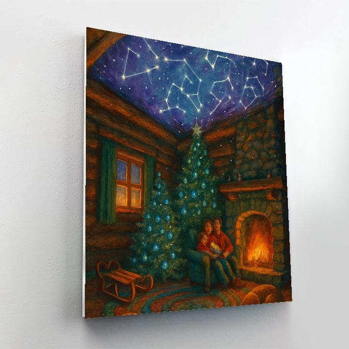 Winter Cottage Star Map Ceiling painting number kit