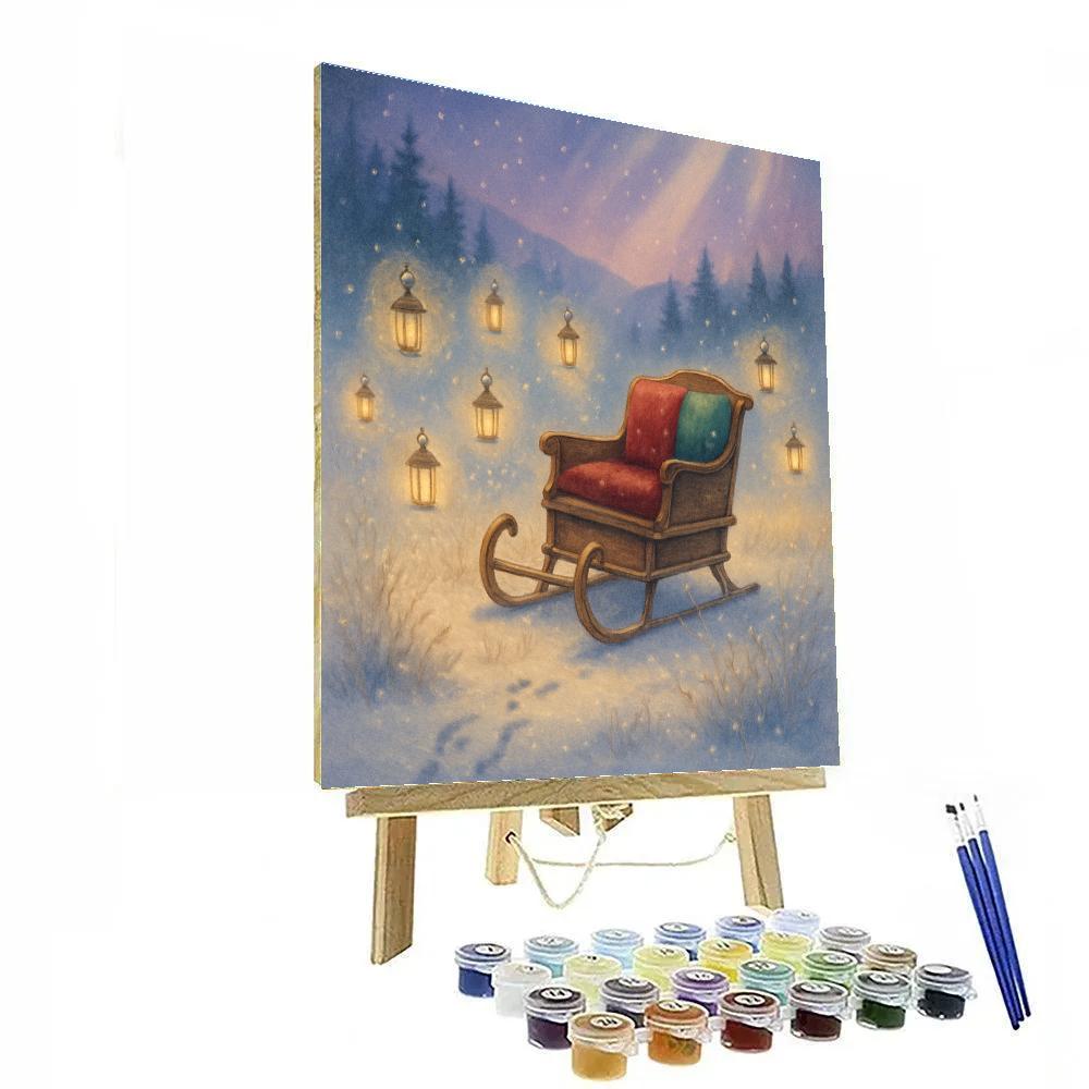 Christmas Lantern Sleigh Meadow Numbered painting kits