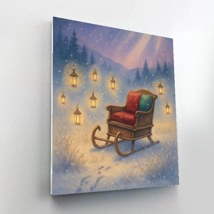Christmas Lantern Sleigh Meadow Numbered painting kits
