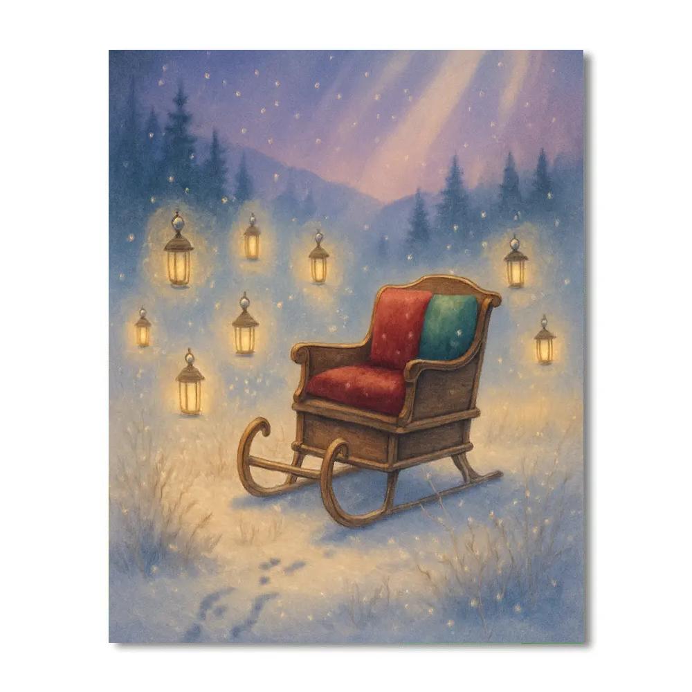 Christmas Lantern Sleigh Meadow Numbered painting kits