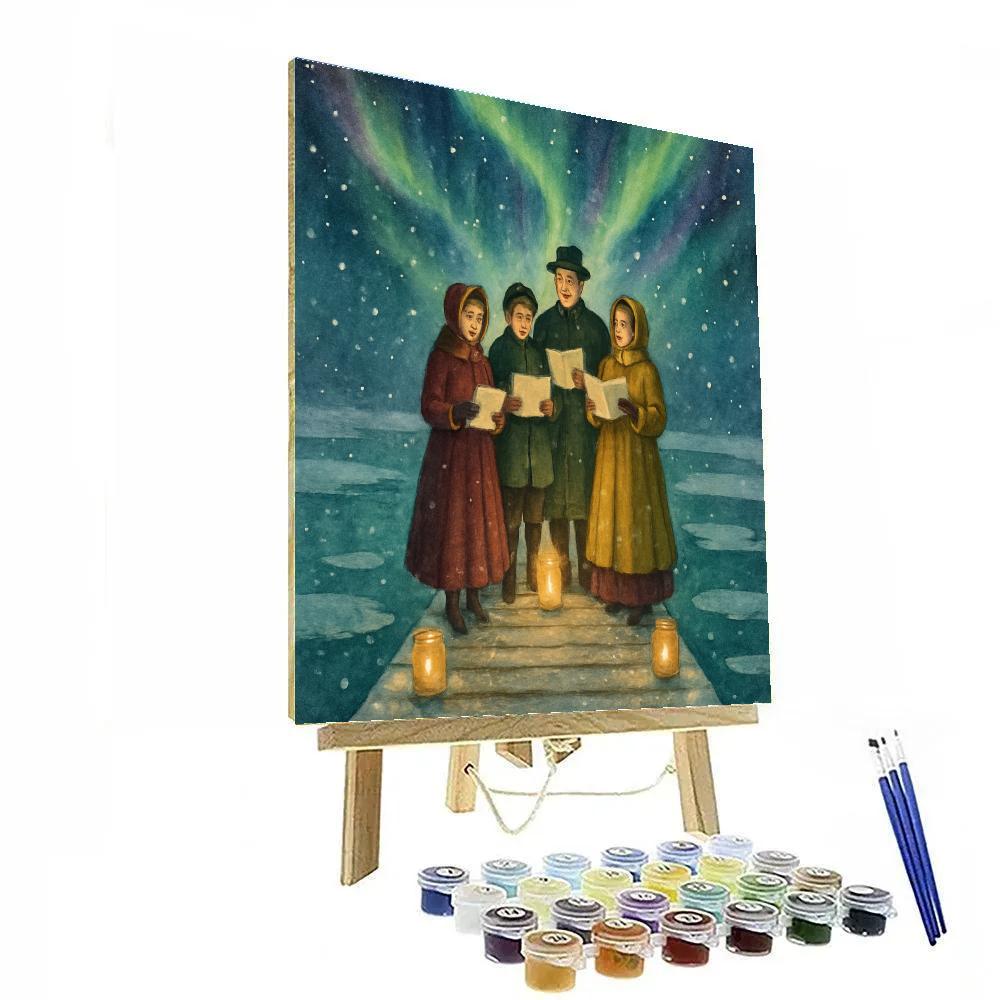 Aurora Choir On The Frozen Pier paint by numbers