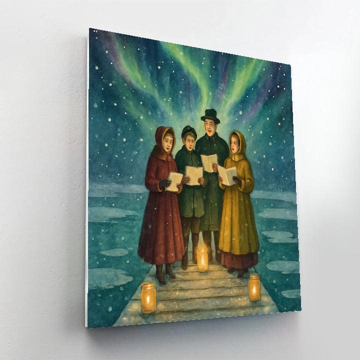 Aurora Choir On The Frozen Pier paint by numbers
