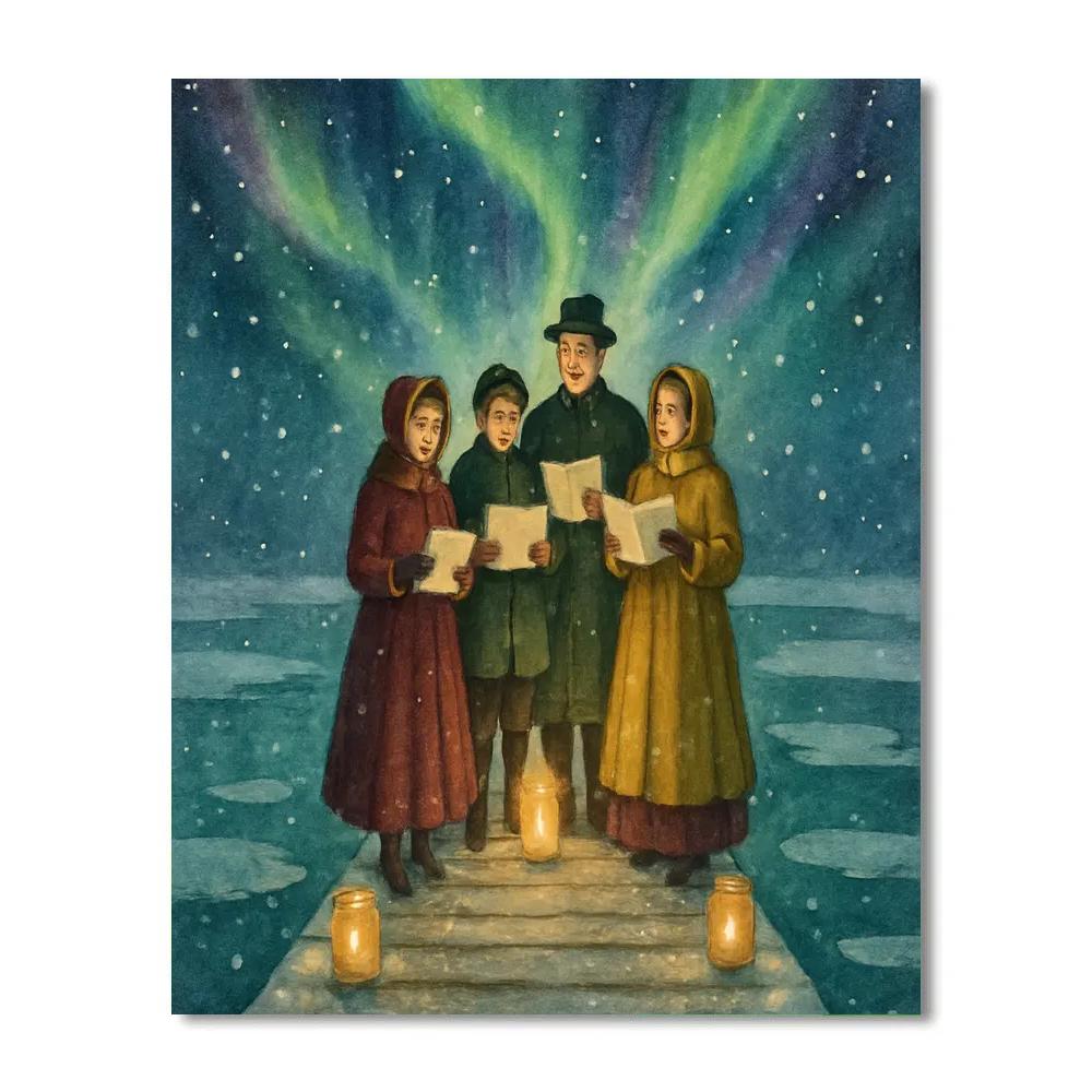 Aurora Choir On The Frozen Pier paint by numbers
